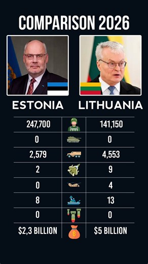 Estonia vs Lithuania Military Power 2026 🇪🇪🇱🇹