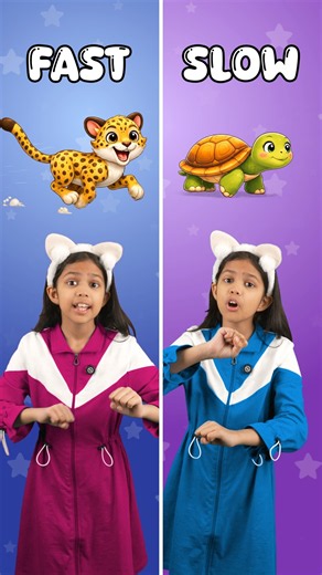 Easy Opposite Words for Kids 🤩 | Fast–Slow, Stop–Go, Yes–No | Adi Connection #shorts