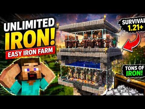 minecraft iron farm tutorial survival easy iron farm gameplay mp4