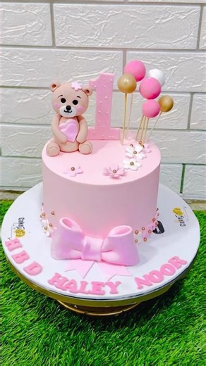 🧸Cute Teddy Bear 1st Birthday Cake for| Cake Bites Karachi #CakeBites #teddybearcake #happybirthday