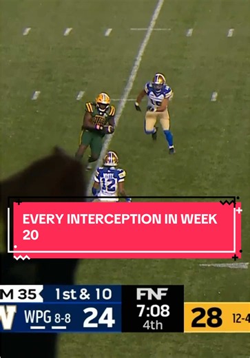 Every Interception in CFL Week 20 — Full Highlights