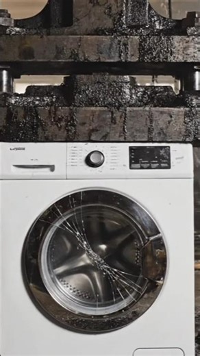 Hydraulic Press vs Washing Machine 😱 Can It Crush It? #Shorts #hydraulicmachines #washingmachine