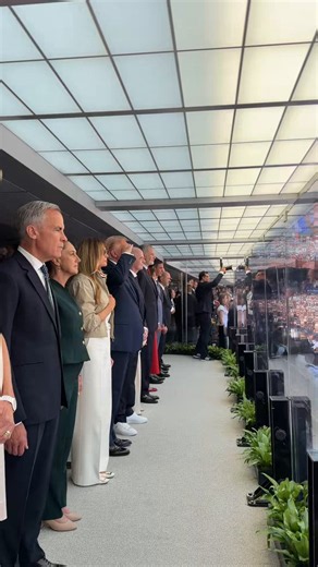 President Trump and First Lady Melania Trump arrive for the FIFA World Cup Final.