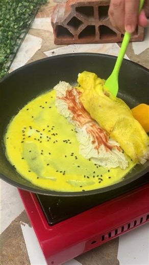 Spicy nori and enoki mushroom omelette #DE