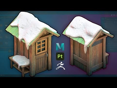 Stylized Shed with Snow with Maya 2026, and Substance Painter