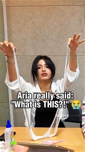 Aria was so proud of her slime until this happened 👀😭 #xin #aria #kpop #fyp