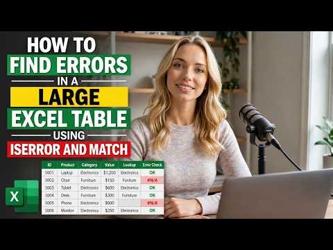 How to Find Errors in a Large Excel Table Using ISERROR and MATCH
