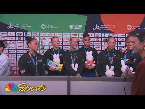 U.S. women's gymnastics team reacts following emotional team event final at 2026 World Championships