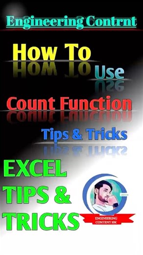 How to Use Count Function in excel #excel #exceltips #shorts #ytshorts #youtubeshorts