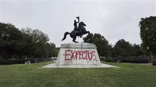 Indigenous activists vandalize Andrew Jackson statue during protest outside White House