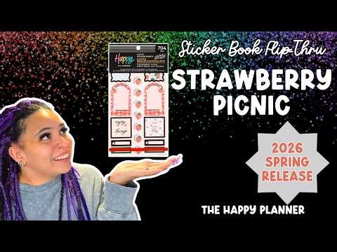 Strawberry Picnic | Sticker Book Flip-Thru | The Happy Planner | Spring 2026 Release 💜