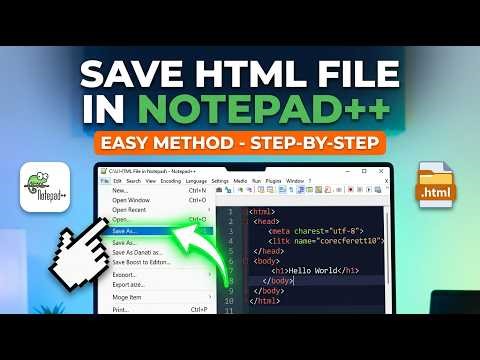 How to save html file in Notepad++? #html