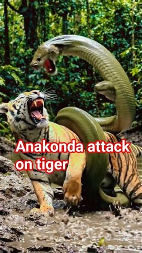 Anaconda Attack on Tiger – Rare and Terrifying Jungle Scene #anaconda #tiger