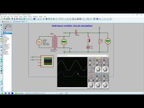 Half-wave rectifier circuit simulation