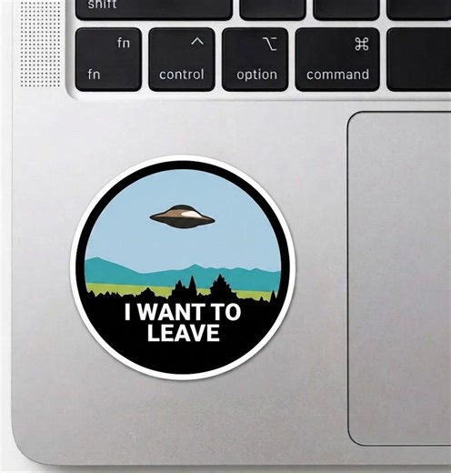 I Want to Leave UFO Sticker - Retro Alien Spaceship Decal - Funny Scifi Parody Laptop Sticker for Water Bottle - Etsy