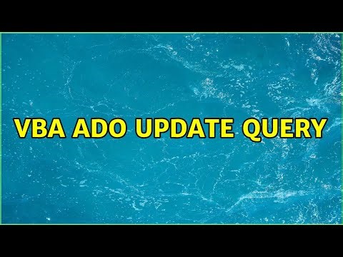 VBA ADO Update Query (2 Solutions!!)