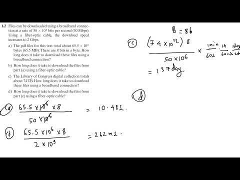 Unit Conversions and Data Rate Calculations (Mbps, Gbps, Bytes) | Step-by-Step Engineering Problem