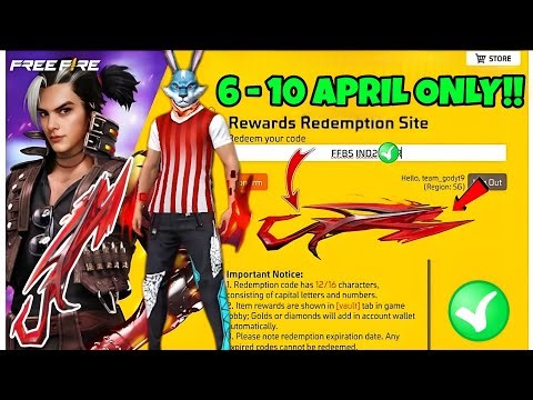 FREE FIRE REDEEM CODE TODAY 6 APRIL REDEEM CODE FREE FIRE | FF REDEEM CODE TODAY 6 APRIL