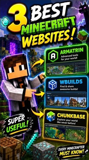 Top 3 minecraft useful websites #viral #minecraft #gaming