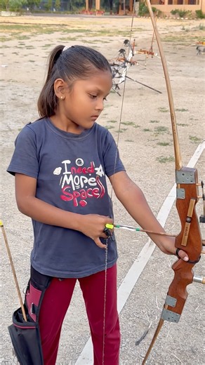 Young Archer Rajni 🎯 Traditional Indian Bow Archery Practice | Target Kindness #shortsyoutube