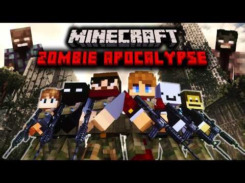 6 Minecraft Youtubers Survive A ZOMBIE APOCALYPSE in Minecraft...