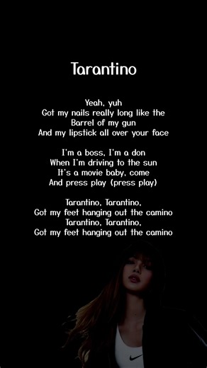 Tarantino Lyrics - LISA | PRESS PLAY | Full Song Lyrics | LISA New Song #LISA_Tarantino #shorts