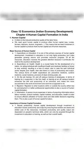 CBSE CLASS 12 INDIAN ECONOMIC DEVELOPMENT CHAPTER 4 NOTES | CLASS 12 ECONOMICS #cbse #notes #viral