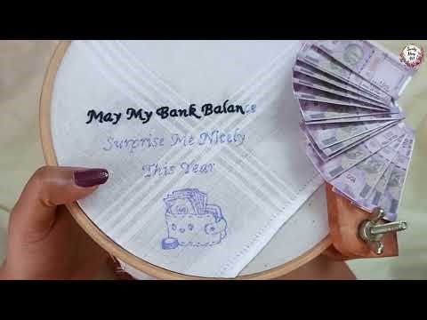 Simple Hand Kerchief Embroidery with a Powerful Money Quote 🧵💰