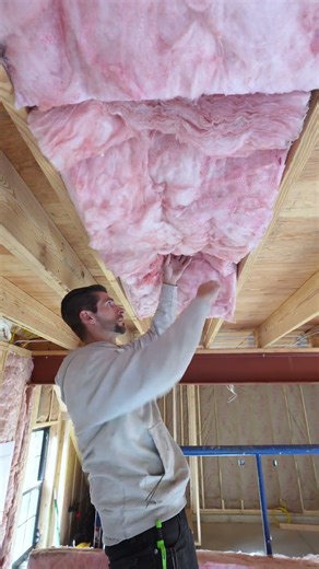 how to easily hold up your insulation #constructionchannel #diy #homeimprovement