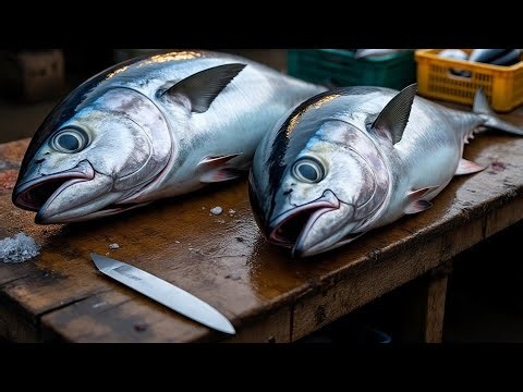 Everyday of My Life ❗🔥 Exploring Sorong Fish Market live broadcast of yellowfin tuna cutting