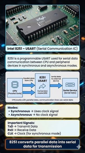 Intel 8251 USART Explained | Serial Communication | Fast Revision for Exams