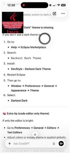 Set eclipse ide dark theme - java hkimhab - #javahkimhab