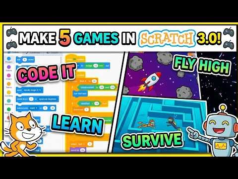 5 Scratch Games in ONE Video! 🎮 (Easy Beginner Tutorial) #scratchtutorial #scratch #scratchgames