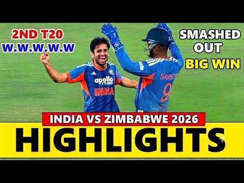 India vs Zimbabwe 2nd T20 Match Highlights 2026 | IND VS ZIM Highlights