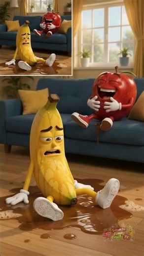 Apple Pranks Banana With Soda EXPLOSION! Then Banana Gets REVENGE! 😱 #shorts