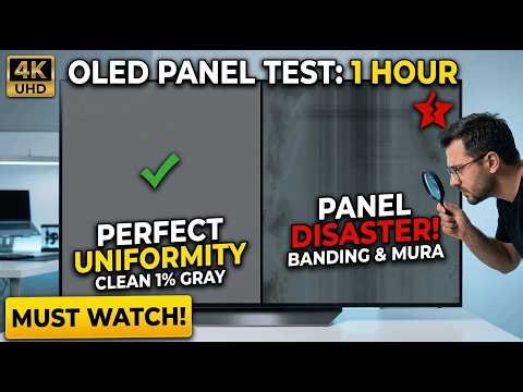1% Gray Screen Test (1 Hour) | OLED Near-Black Banding & Uniformity Check | 4K