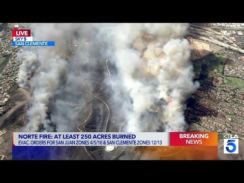 250-acre Norte Fire burning homes in Orange County