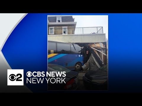MTA bus slams into Yonkers building