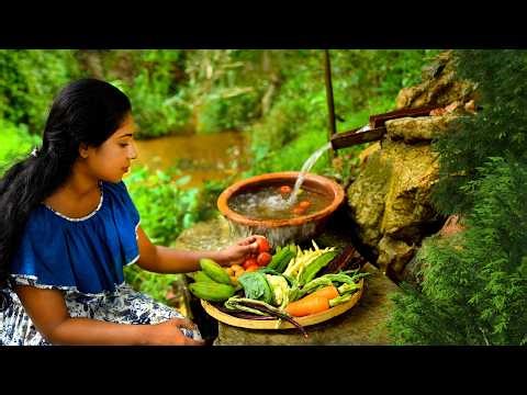 ASMR journey of making Fried vegetable curry, Herbal porridge & Shrimp noodles | Traditional Me