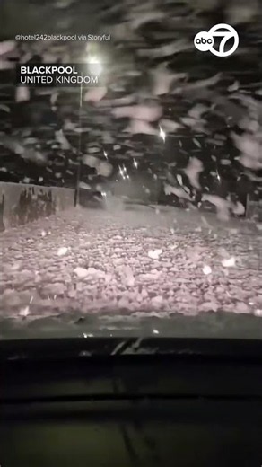 Sea foam from powerful storm brings taste of Christmas to UK