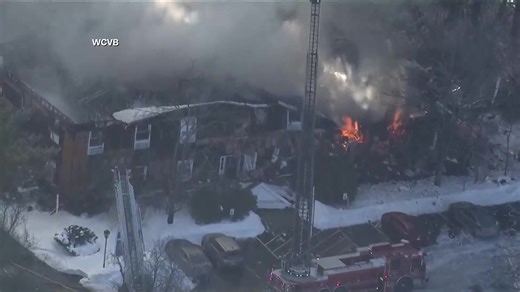 WATCH LIVE: A gas explosion sparked into a larger fire at a commercial building in Nashua, New Hampshire, leaving two firefighters injured. STORY: https://bit.ly/4tdt3BZ | WGME CBS 13 News, Portland