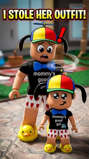 I STOLE HER ENTIRE ROBLOX OUTFIT AS A BABY... 🤣 #roblox #mm2 #funny #memes