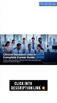 Clinical Research Jobs in USA (2026)🎯💥#pharmajobs #pharmaduniya #pharmafresherjobs #pharmacystudents