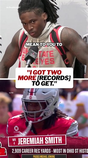 Jeremiah Smith has his eyes on the all-time Ohio State TD and receptions records next 🔥 #cfb #collegefootball #ohiostate