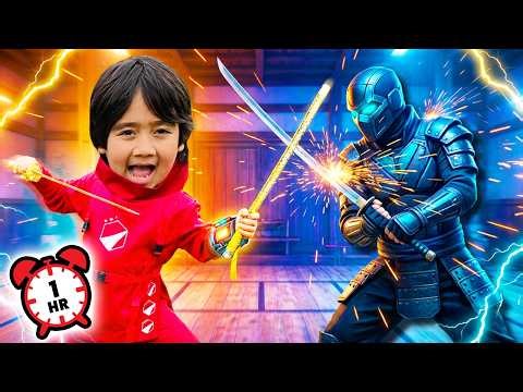 Ninja Ryan Saves the Day! | 1 Hour Kid's NINJA Adventure Stories
