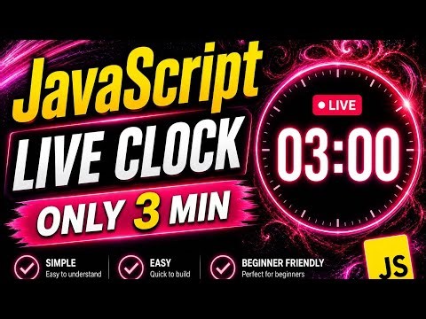 Real Time Live Clock Using HTML CSS JavaScript.