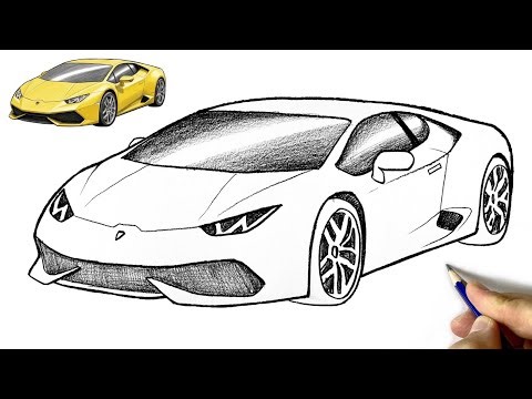 Lamborghini Huracan Drawing 🔥 Very Easy Lamborghini Car Sketch Step by Step For Beginners
