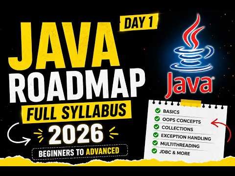 Day 1 - Java Syllabus for Beginners to Advanced | Step-by-Step Roadmap