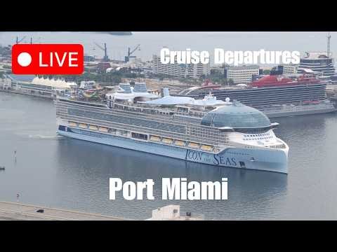 🔴 LIVE: Mega Cruise Ships Leaving PortMiami! Wonder of the Seas & MSC Seaside Sailaway