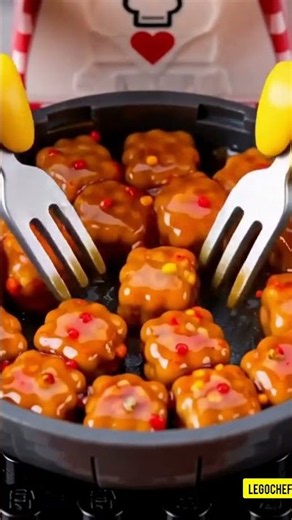 Giant LEGO Hot Honey Chicken 🍯🍗 | Satisfying LEGO Food ASMR #shorts